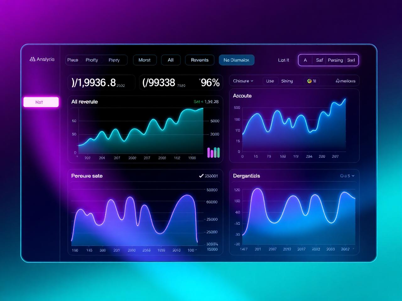 AI income analytics dashboard with revenue charts